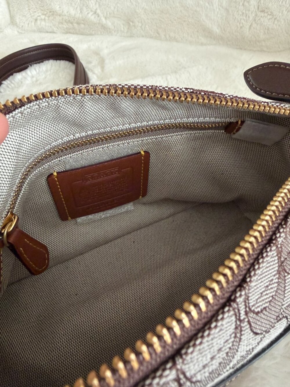 Coach Demi Signature Monogram Jacquard Shoulder Bag - Picture 13 of 16